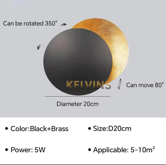 Applique murale MOON BLACK