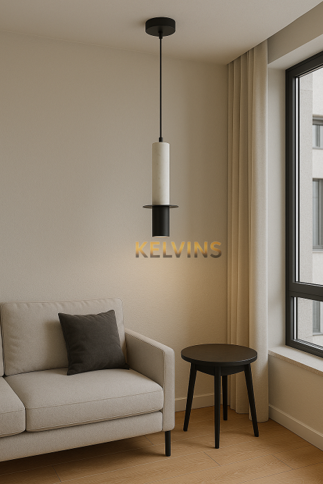 Suspension ECLIPSE MARBRE WH+BK