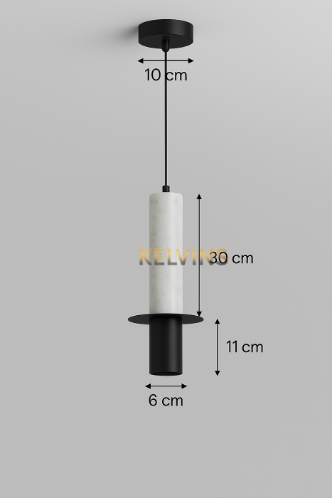 Suspension ECLIPSE MARBRE WH+BK