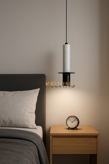 Suspension ECLIPSE MARBRE WH+BK