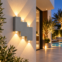 Applique d exterieur STEP grise 6led