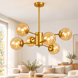 Suspension LIZA 6 BOULES CHAMPAGNE