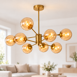 Suspension LIZA 8 boules champagne