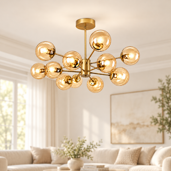 Suspension LIZA 12 boules champagne