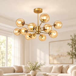 Suspension LIZA 12 boules champagne