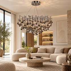 Lustre MEGUSTA SILVER rond 80cm
