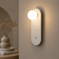 Applique murale LUCIANO ovale Blanc ( Vrai marbre )