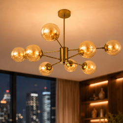 Suspension LIZA 8 boules champagne
