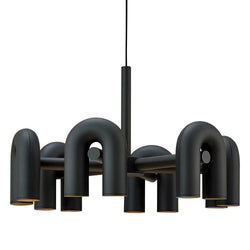 Suspension SPACE 6 BRANCHES BLACK