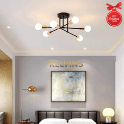 Plafonnier MARLY 6 BRANCHES + 6 Ampoules