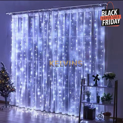 Rideau de guirlande étanche 3mx3m Blanc