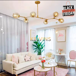 Suspension LOLA 6 boules champagne